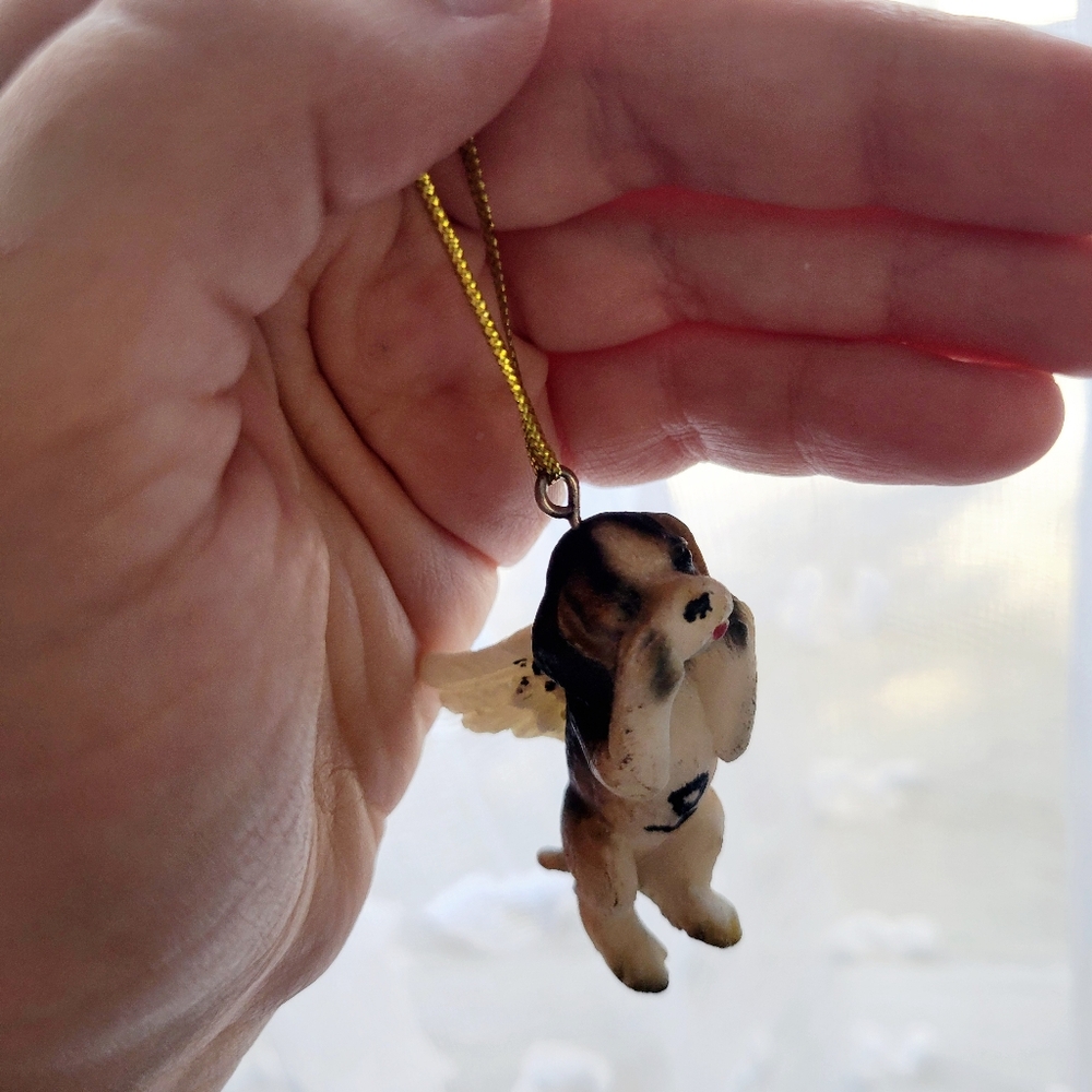 Vintage Dog Angel Ornament